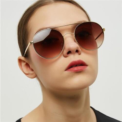 MINCL/2019 Brand womens fashion 2019 round fashionable glasses double bridge men designer mirror sunglasses uv400 lenses NX