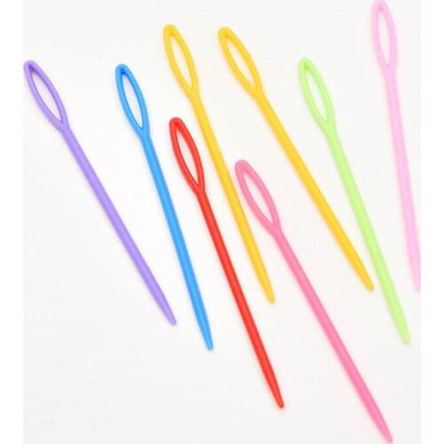 Multicolor 7/ 9cm Plastic Knitting Needles Set Wool Yarn Punch Needles Children DIY Crafts Accessories Punch Needle Cross Stitch