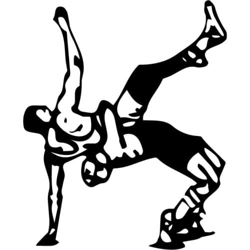 Car Sticker Freestyle Wrestling Window Decoration Full Body Decal Art Car Sticker Waterproof Sunscreen Black/white,18cm*14cm