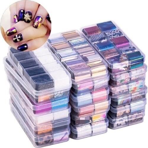 2.5*100cm Nail Transfer Foil Paper Sticker Set Nail Art Decal Flowers Adhesive Tropic Starry Nail Decoration Accessories Wraps