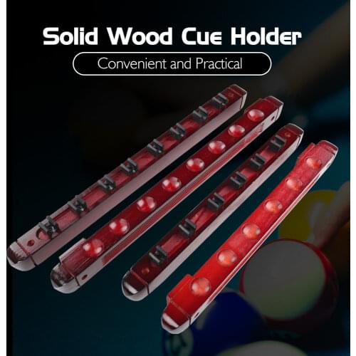 Solid wood Wall-mounted Cue Holder 6 / 8 Holes Snooker /Pool Cue Billiard Rack Stick Solid Wood Rack Holder Billiard Accessory