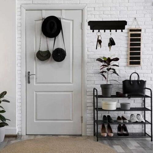 Key Holder for Wall Mount 6-Hook Rack Decor Metal Hanger for Front Door Kitchen Store House Vehicle Keys