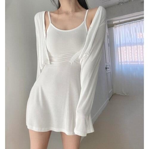Real Shot New 2021 Fashion Sexy V-Neck Womens Temperament Suspender Dress