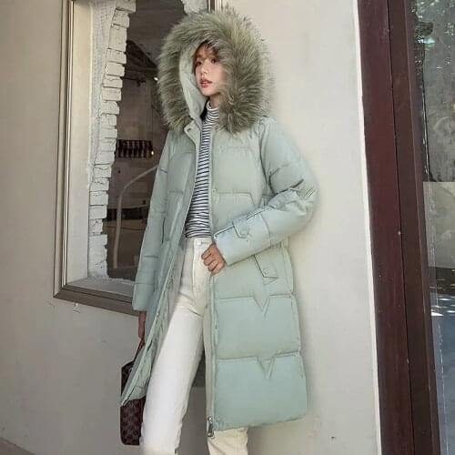 2021 New Down Cotton Coats Woman Long Winter Jacket Thicken Warm Hooded Cotton-padded Parka Coat Female Casual Loose Overcoat