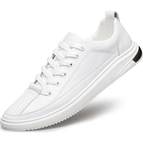 New Men Genuine Leather Shoes Men Casual Shoes Male Footwear Fashion Luxury White Shoes Mens Cow Leather Mens Sneakers