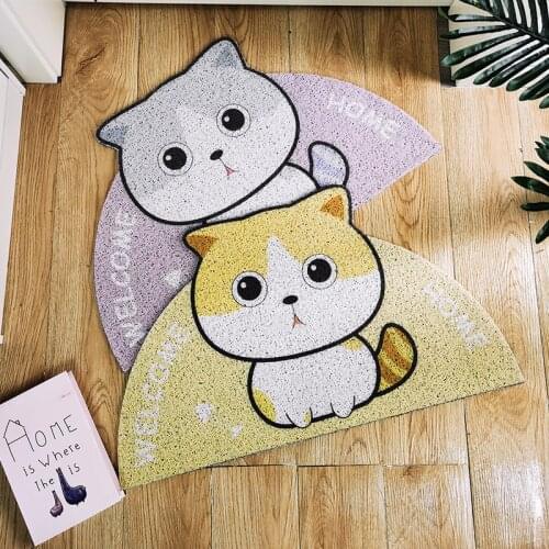 Semicircle Carpet Cartoon Silk Circle Mats Wear-resistant Pad Anime Rug Non Slip Bathroom Rug Bath Pvc Mat Entrance Door Mat