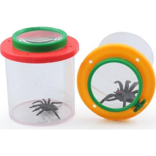 Portable Handheld Magnifying Glass Children Education Toys Insect Feeding Experimental Observation Box Magnifier with Toy Spider