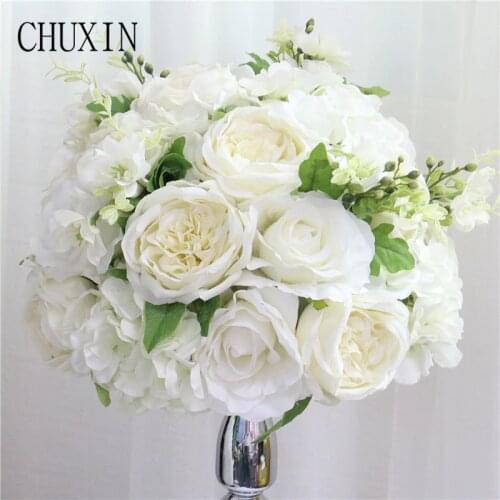 New Homemade pink rose peony flower ball home living room decoration Wedding reception table road lead decoration fake flower