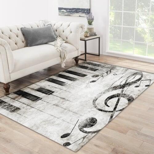 Grey white color carpet piano music note patterned carpet modern carpet living room carpet free shipping soft