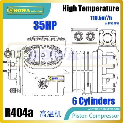 35HP conventional fridge compressors can be assembied into different parallel compressors racks for larger cooling capacity