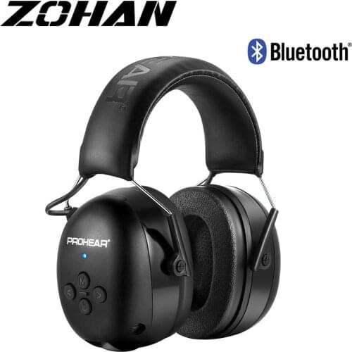 ZOHAN Earmuffs Bluetooth 5.0 Hearing Protection Headpset with Rechargeable 1100mAh Battery NRR25dB Noise Reduction Ear Muffs