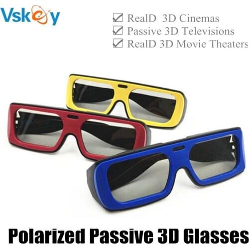 VSKEY 3Pcs Polarized 3D Glasses for Passive 3D Televisions TV Movies Theaters RealD Cinema System for Adult