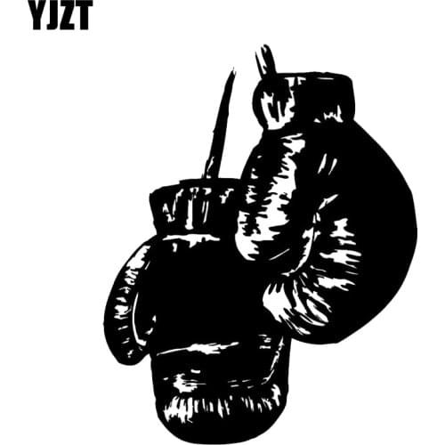 YJZT 13.4*16.8CM Interesting Gym BOXING GLOVES Silhouette Vinyl Car Sticker C12-0764
