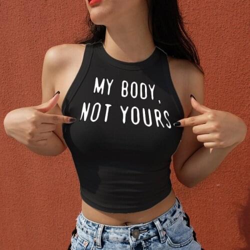 Sexy Skinny Letter Printed O-Neck Women Tank Tops Women 2020 Summer High Quality Sleeveless Cotton Tops Vest Camisole