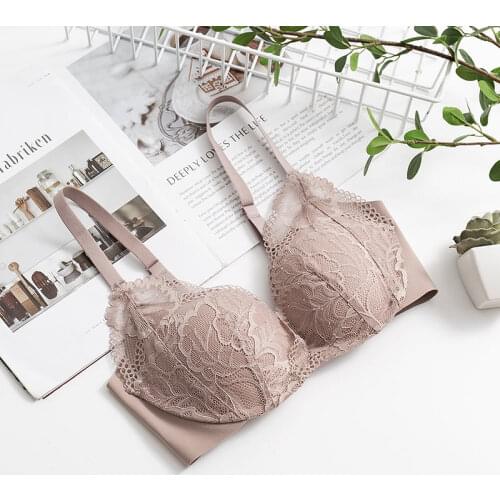 Womens 100% Real Silk Lining with outside lace fabric everyday Comfortable Wireless Bra Bralette 2020