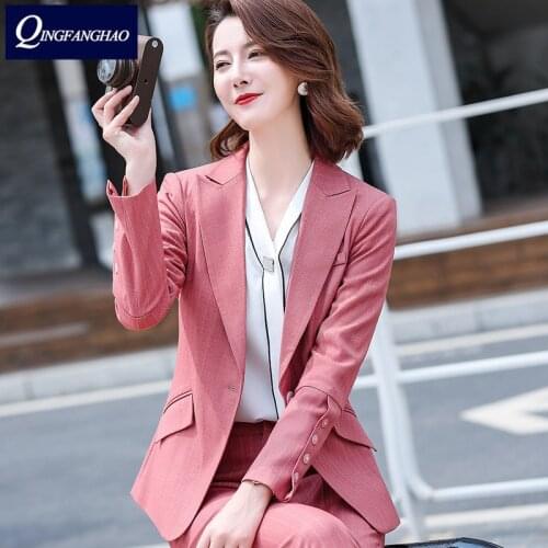 Women office wear Blazer and Pant or Skirt set high quality business Ladies Suit Fashion Slim Jacket Coat yr6103