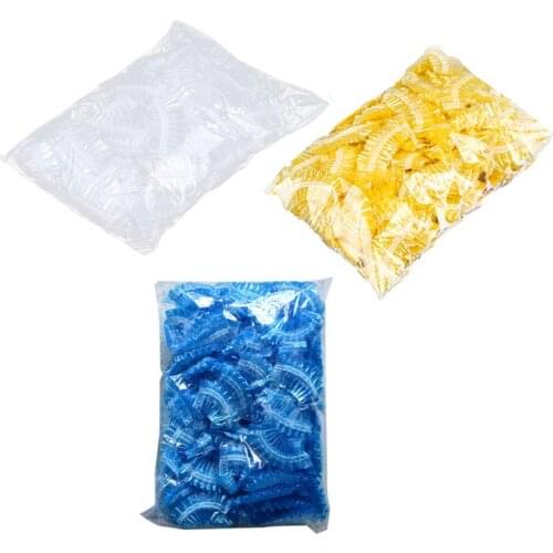 100Pcs Thickened Disposable Plastic Waterproof Ear Protector Cover Caps Salon Hairdressing Dye Shield Earmuffs Shower Tool