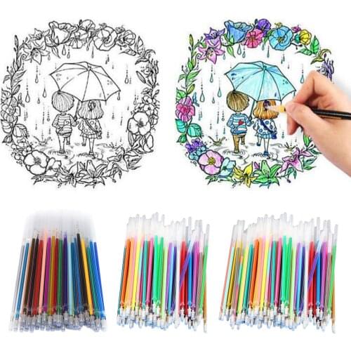 36/60/100x Gel Pen Ink Refills For Glitter, Metallic, Fluorescence and Neon - Easy Replacement - For Writing, Drawing, Coloring