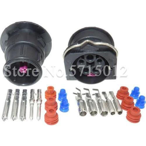 5 Hole Auto Headlight Assembly Wire Sockets Light Conenctor Waterproof Automotive Female Male Plugs For VW J6