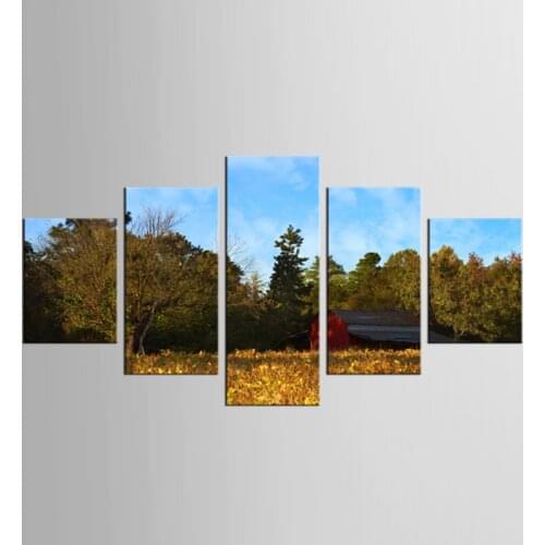 5 Pieces Picture Painting Wall Art Room Decor Print Poster Forest Park Pictures For Living Room Canvas Painting Unframed