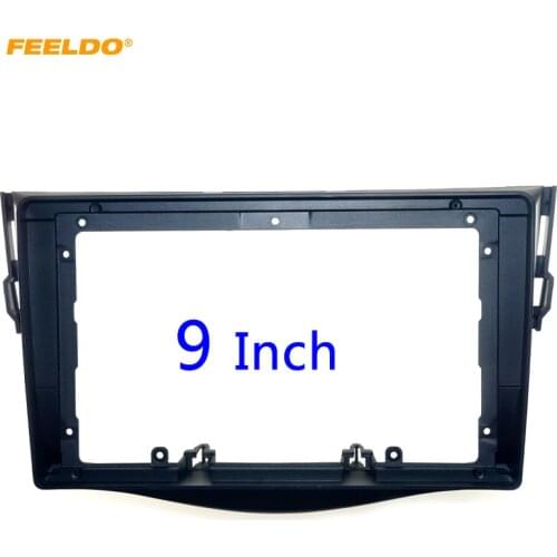 FEELDO Car Stereo 9 Inch Big Screen Fascia Frame Adapter For Toyota RAV4 2Din Dash Audio Fitting Panel Frame Kit #HQ6422