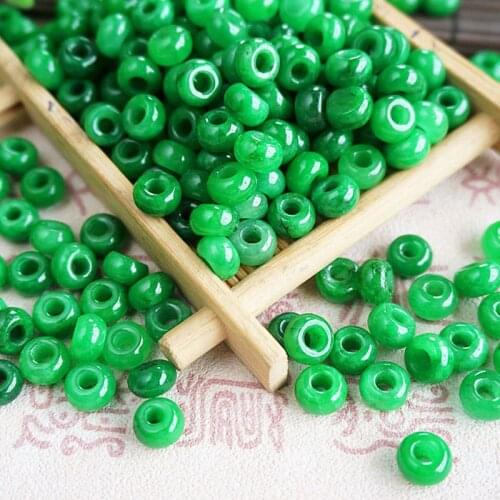 10pc Natural A Green Jade carving 8-5mm Beads DIY Bracelet Bangle Charm Jewellery Accessories Amulet Gifts Women Men