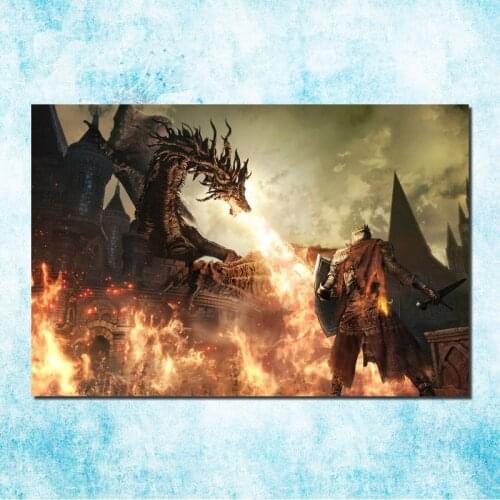 Dark Souls 1 2 3 Art Silk Canvas Poster Print 13x20 32x48 Inch Game Picture for Wall Decor -1