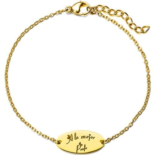 Engrave La mejor ProfeLa casualidad nos hizo HERMANAS y el corazon AMIGAS Bracelet Best Girlfriend Gift for Women sister Jewelry