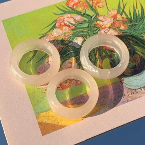 Harajuku Resin Rings for Women Geometric Fashion Vintage Simple Charms Rings Set Jewelry 90s Aesthetic Gifts New Party 2021