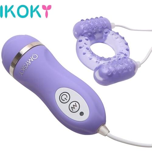 IKOKY Vibrate Masculine Masturbation Vibrator Persistent Ring Jump Egg Sex Toys For Men Waterproof Penis Stimulator