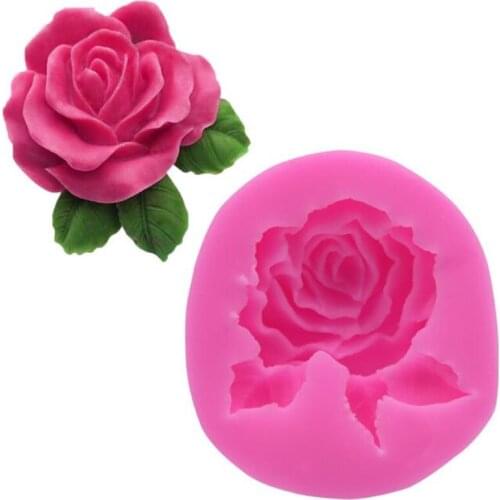 Cake Tools Silicone 3D DIY Big Rose Flower Fondant Cake Chocolate Sugarcraft Mould Mold Tool Baking Decorating
