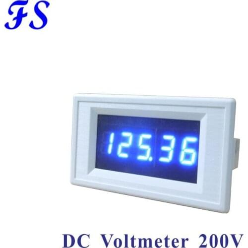 DC 200V Voltage Meter 5-digit LED Digital Voltmeter 0.4'' Red Blue Display Voltage Monitor DC Volt Panel Meter Power Supply DC5V