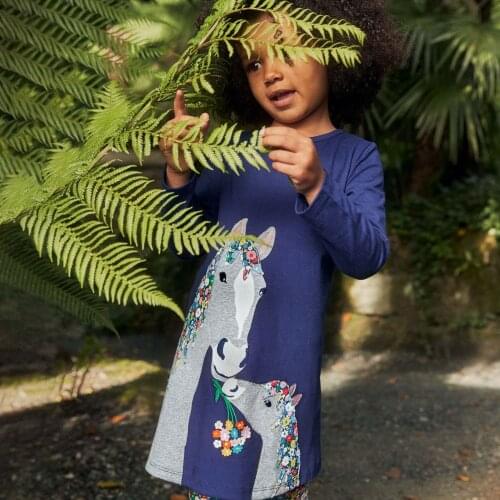 JNew bunny dress Jumping Meters Childrens Girls Dress Autumn Spring Princess Kids Cotton Clothes Animals Bunny Dress