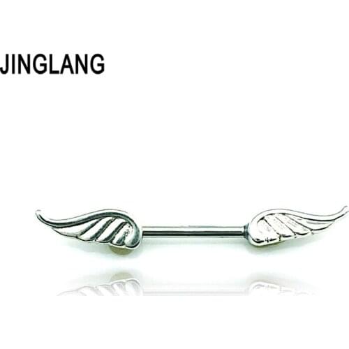 Classic 316L Surgical Steel Barbell Nipple Rings Fashion Feather Breast Body Piercing Jewelry