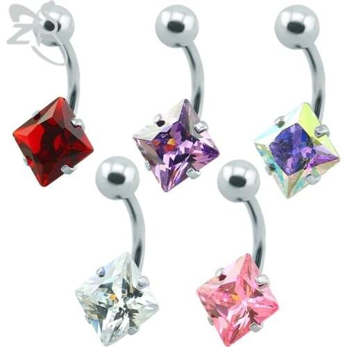 Navel piercing stainless steel cubic zirconia belly piercing jewelery fake belly button rings piercing navel fashion jewelry