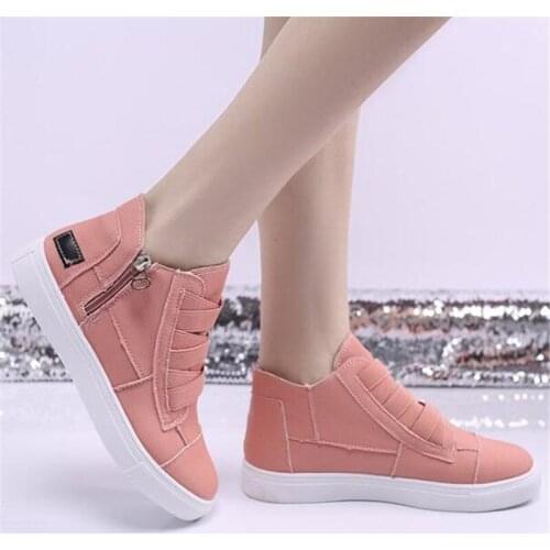 Large size sports womens shoes new fashion casual breathable womens platform sneakers bottom high-top women canvas shoes