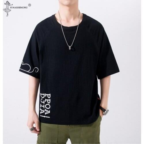 Summer Kimono Japanese Men Short Half-Sleeve Shirt T-shirt Round Collar Japan Harajuku Asian Male T - shirt Yukata Haori Costume