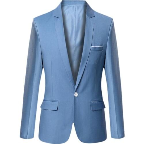 Plus Size Fashion Men Blazer Top Solid Color Long Sleeve Lapel Slim Fits Blazer Suit Coat Outwear Formal Wear Male BlazerSuit