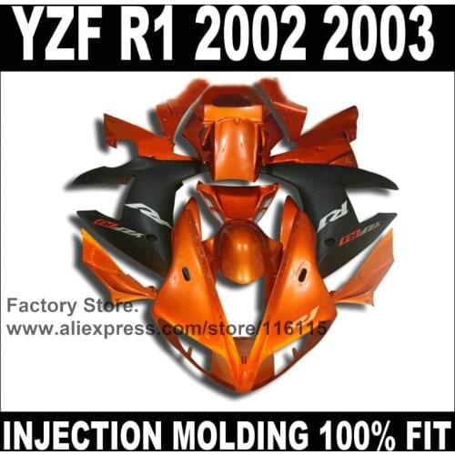 MOTOMARTS Custom Road motorcycle Full injection factory fairings set for YAMAHA R1 2002 2003 YZF R1 02 03 burnt orange fairing p