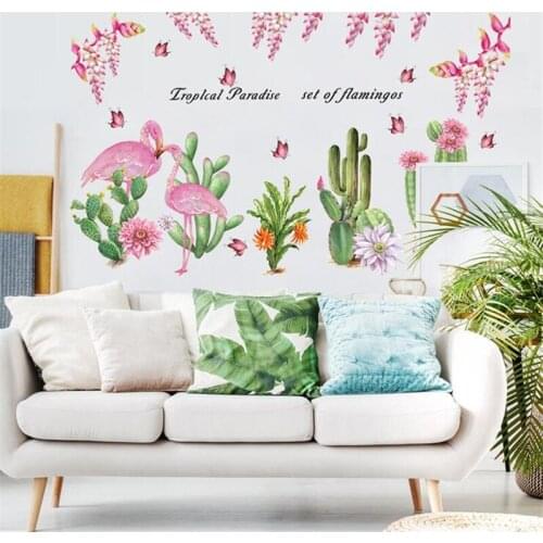 Green Cactus Wall Sticker Still Life Living Room Bedroom Wall Decoration Modern Art Mural