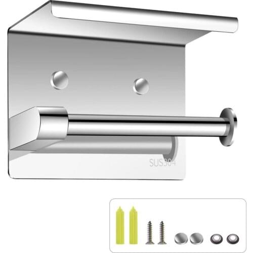 SUS304 Stainless Steel Bathroom Toilet Paper Holder Wall Mou