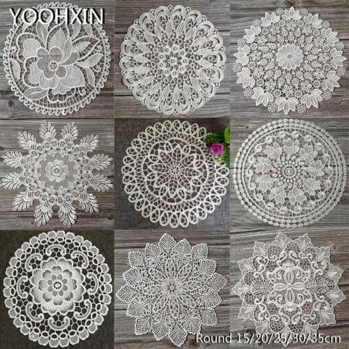 NEW round Lace embroidery placemat cup dish coaster tea coffee mug kitchen wedding drink table place mat cloth dining pad doily