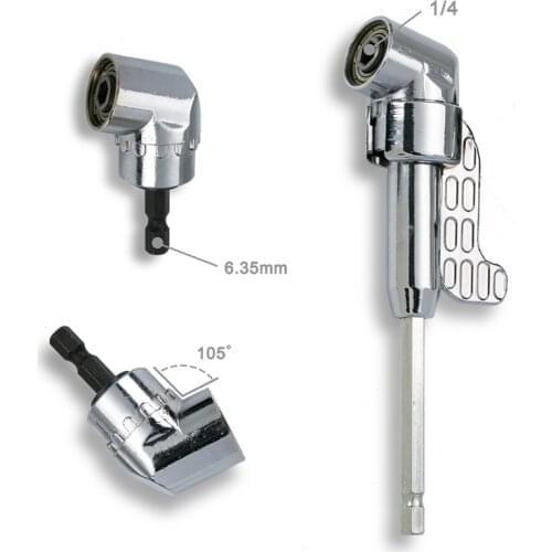105 Degree Angle Extension Screw Driver Socket Holder Adapter Adjustable Bits Nozzles for Screwdriver Bit Right Angle Driver