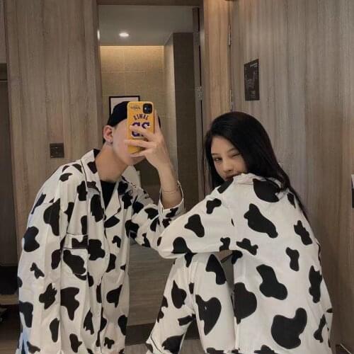 Pyama Woman Set Men Couple 2020 Sleepwear Plaid Pajama Set Women Cotton Pyjamas Winter Loose Pijamas Women Long Sleeve Sleepwear