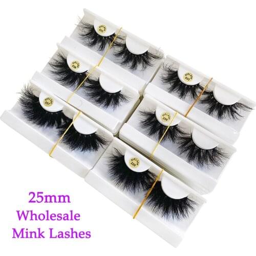 Wholesale Eyelashes 10/20/50//100 Pairs 3D Mink Lashes Bulk Dramatic 25mm Wispy Long Fake False Eyelashes Vendor Makeup 5D Lash