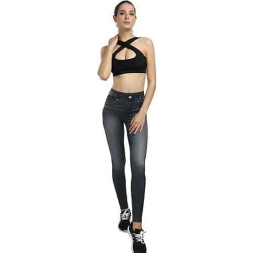 Spring Autumn Fashion Leggings Jeans Denim Design Womens Plus Size Black/gray/blue / Skinny Pencil Pants Mid Casual Light