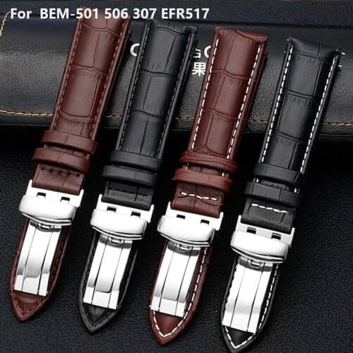 Adapter for BEM-501 506 307 EFR517 mens leather watch with original folding buckle 20mm 22mm