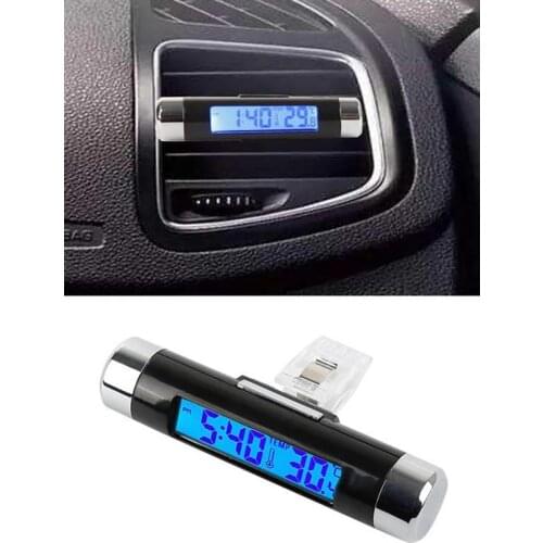 High Quality Universal Mini LED Auto LCD Display Car Digital Clock Thermometer Time Monitor Automotive Electronic Accessories
