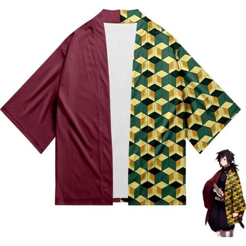 Japanese Kimonos Woman Asian Kimono Demon Slayer Same Cosplay Cardigan Shirt Kimono Couple Yukata 2019 Summer Fall Beach