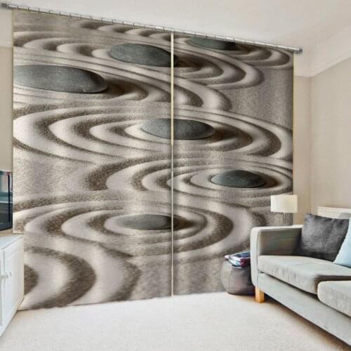 3D Printing Window Curtain Creative Sand Pattern Blackout Curtain Living Room Bedroom Home Decor Drapes